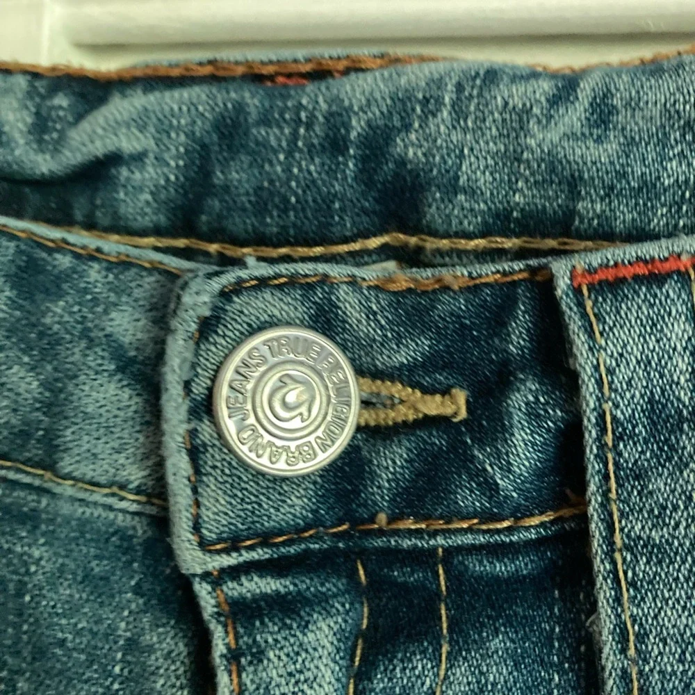 True Religion Women's Straight Leg Blue Jeans